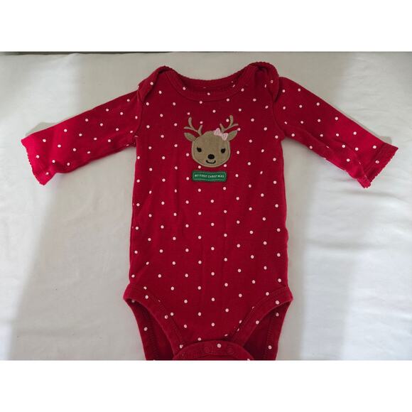 Child of mine by Carter's 0 to 3 months polka dot long sleeve one piece - Picture 1 of 4